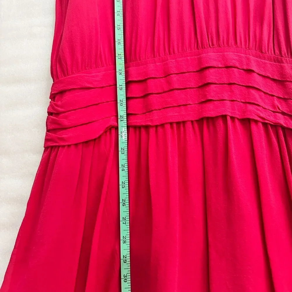 3/$30   Zara Woman silk dress in vibrant red, size M - Picture 5 of 7